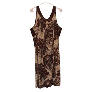 Lane Bryant Brown & White Floral Sleeveless Mini Dress Women Size 22/24